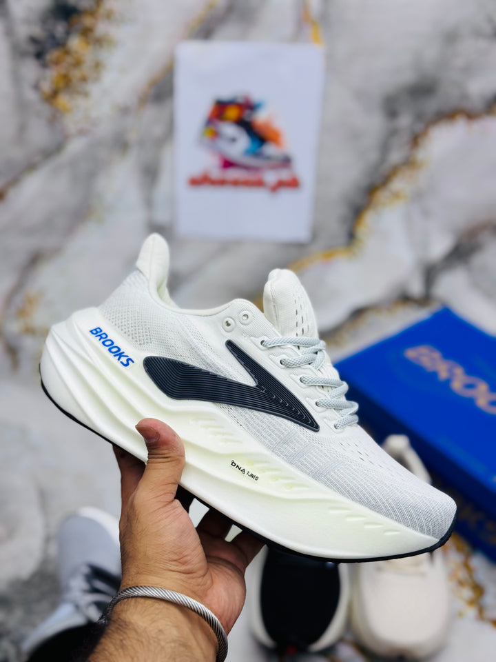 Brookes Mens Glycerin Max Neutral Running & Walking Shoe
 xwhitegray