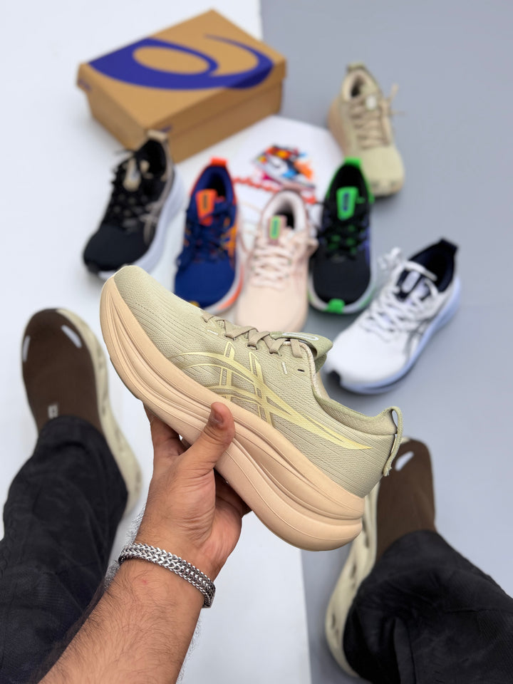 ASECS GEL-NIMBUS – Premium Running Shoes + Free Gift Laces cream