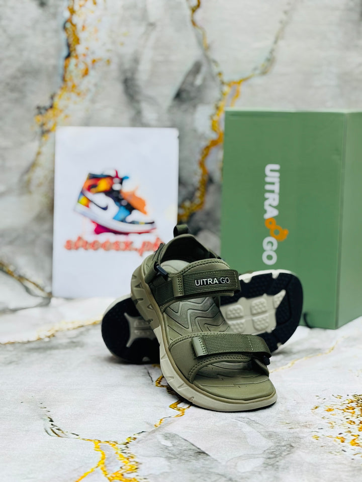 ULTRA GO New Summer Men's Sandals Lightweight Outdoor Slip-Resistant Quick-Dry Sport Sandals X/Green