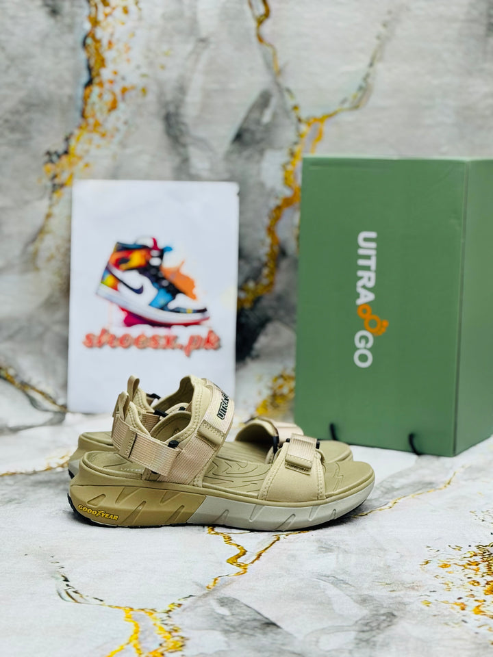 ULTRA GO New Summer Men's Sandals Lightweight Outdoor Slip-Resistant Quick-Dry Sport Sandals X/creem