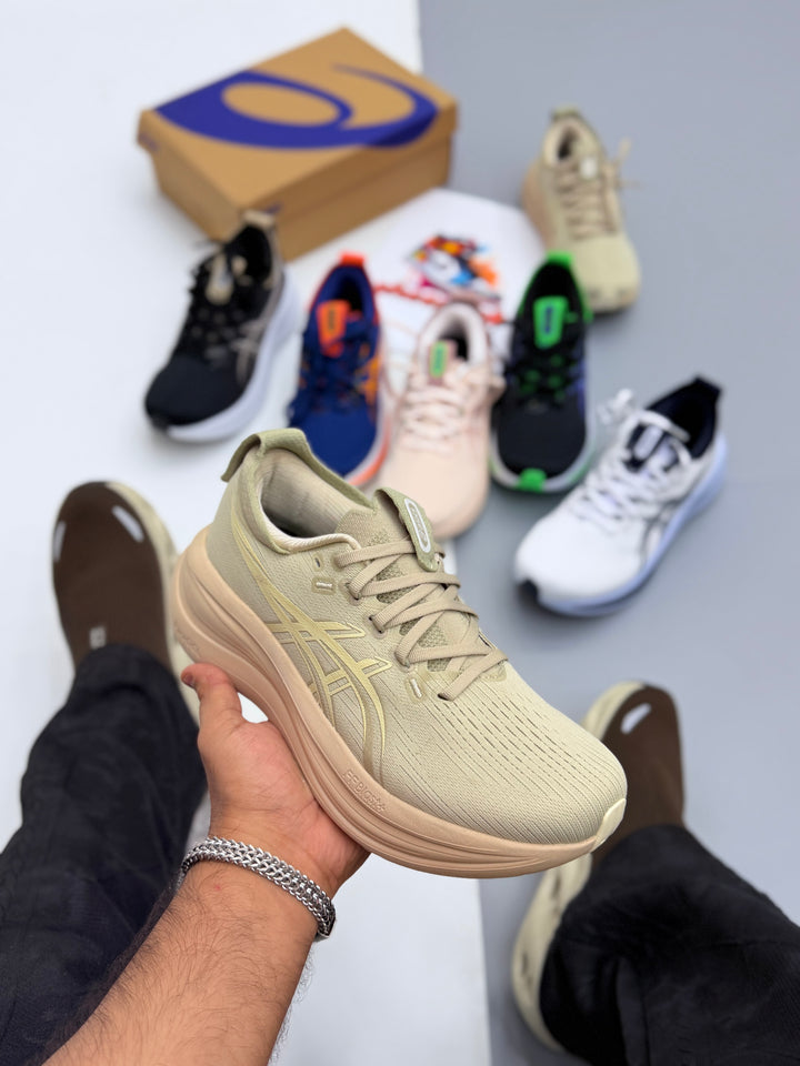 ASECS GEL-NIMBUS – Premium Running Shoes + Free Gift Laces cream
