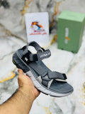 ULTRA GO Mens Gladiator Sandals Style Summer Casual Breathable Can Open Hook&Loop Anti-skid X/gray