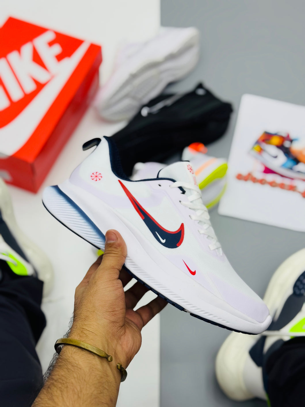 Nke air zoom runners 4.3 (white/blue)