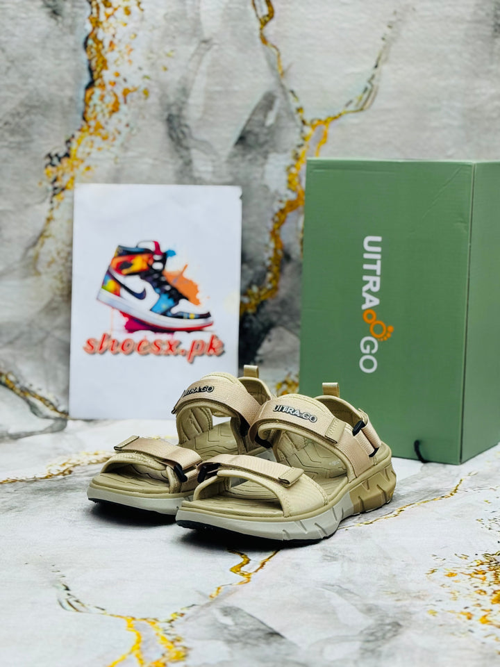 ULTRA GO New Summer Men's Sandals Lightweight Outdoor Slip-Resistant Quick-Dry Sport Sandals X/creem