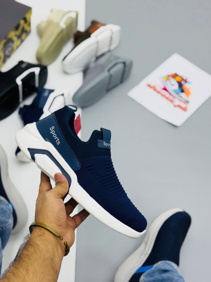 Running Shoes Soft Cushion Shock Absorbing Sports Shoes  Sneakers Light Anti-Slip blue