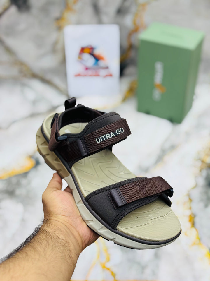 ULTRA GO New Summer Men's Sandals Lightweight Outdoor Slip-Resistant Quick-Dry Sport Sandals X/brown