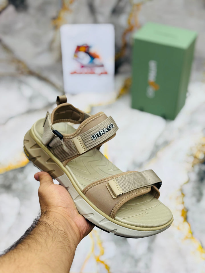 ULTRA GO New Summer Men's Sandals Lightweight Outdoor Slip-Resistant Quick-Dry Sport Sandals X/khaki
