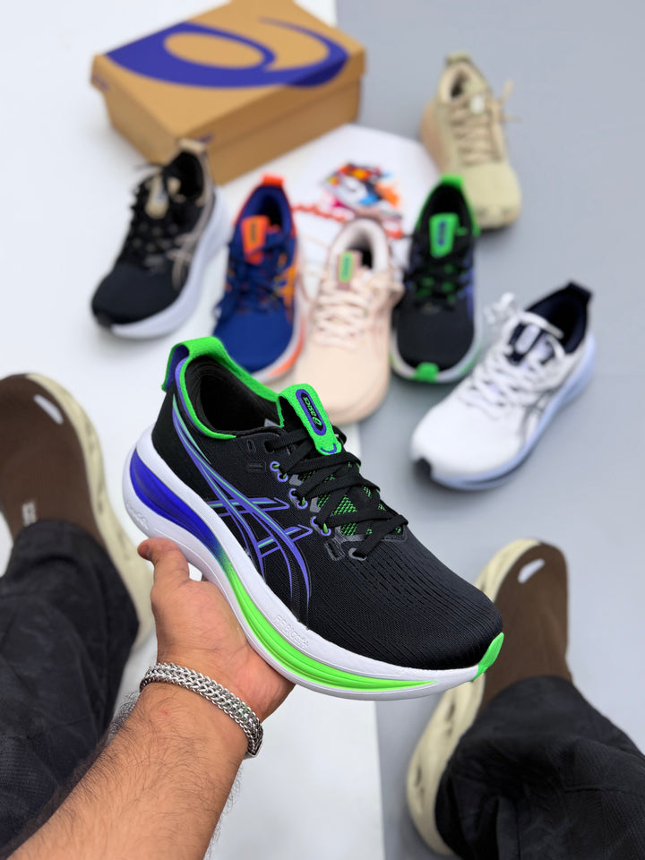 ASECS GEL-NIMBUS – Premium Running Shoes + Free Gift Laces black/blue