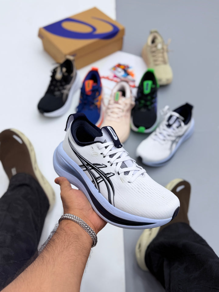 ASECS GEL-NIMBUS – Premium Running Shoes + Free Gift Laces white