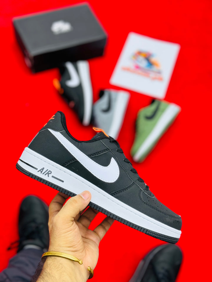 Nke Air Force 1 Black White 
Swoosh